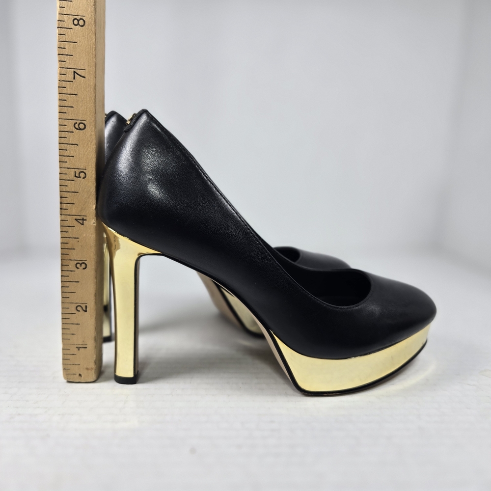Michael Kors Chantal Black and Gold 4" Platform Pumps Heels Women's Size 6 - Picture 10 of 10